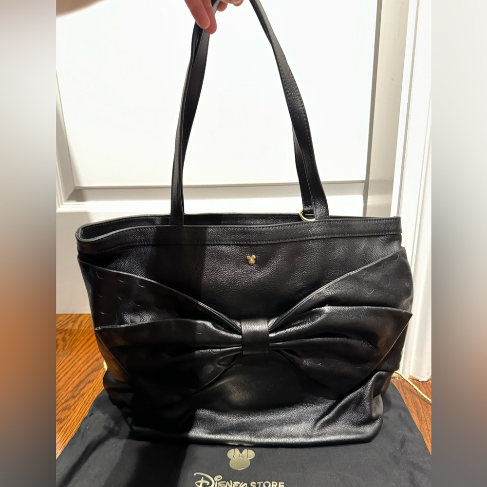 RARE Original Disney Store Genuine Leather Minnie Mouse Tote/Shoulder Handbag